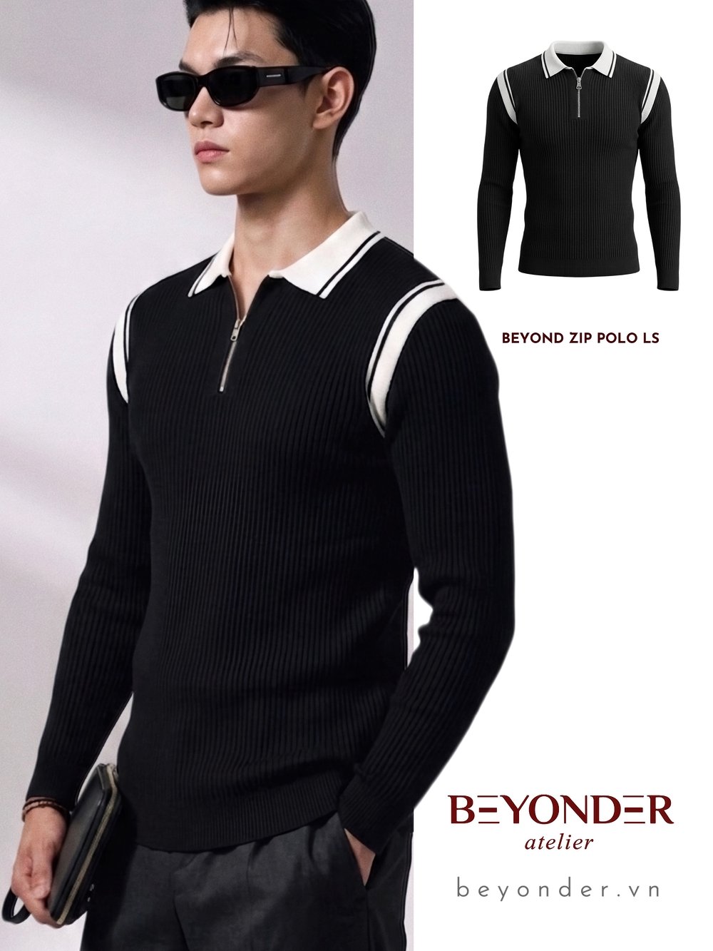 ZIP POLO LS