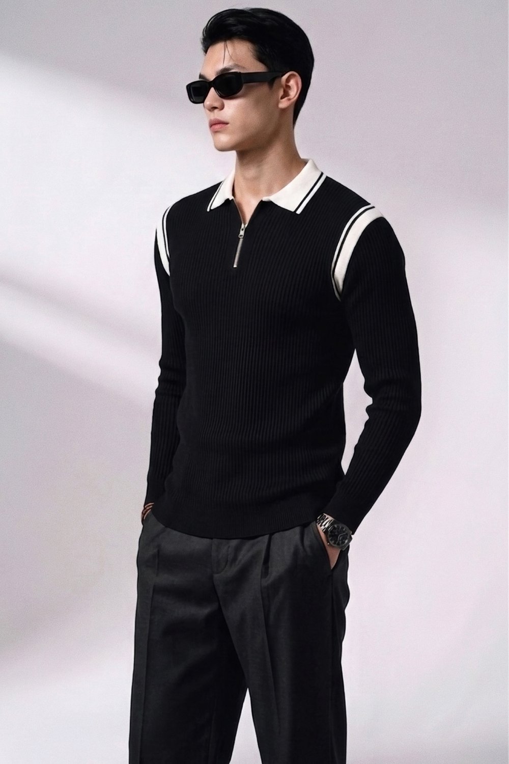 ZIP POLO LS