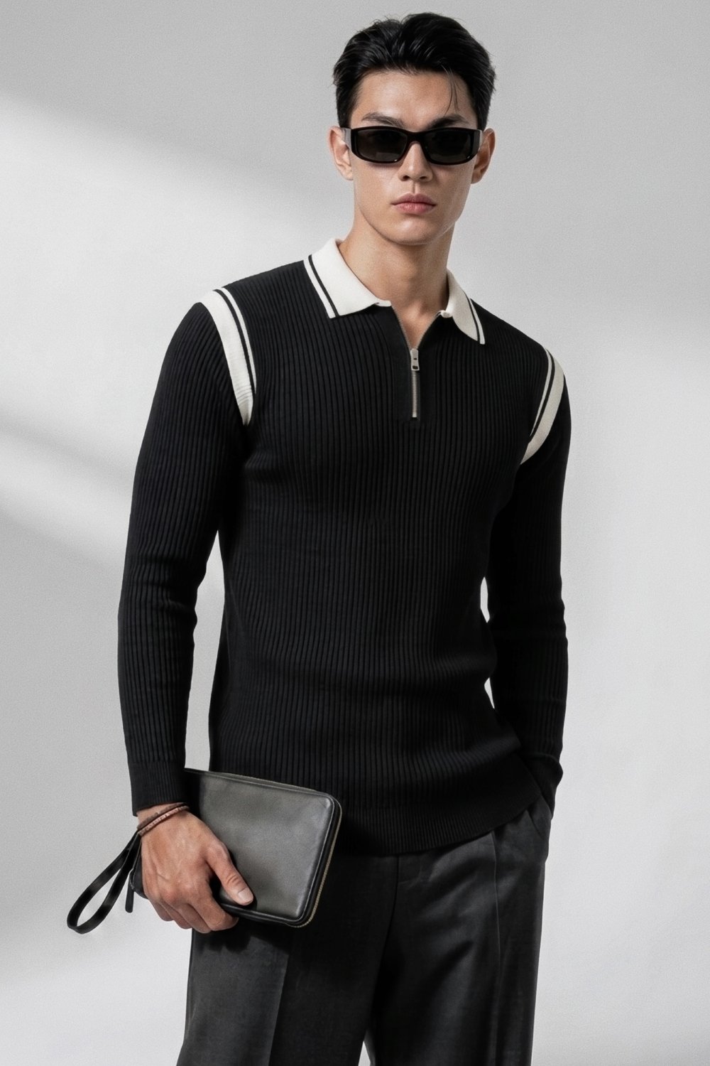 ZIP POLO LS